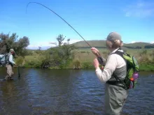 User submitted picture: Val's new Sage rod was w...